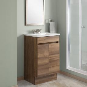 MUEBLE PARA BAÑO A PISO ADMIRAL 18" CARAMELO EN MELAMINA CON LAVABO COLOR POINT GRANITO