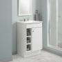 MUEBLE PARA BAÑO A PISO CELLAN 18" BLANCO EN TERMOFORMADO CON LAVABO COLOR BLANCO