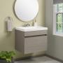 MUEBLE PARA BAÑO DE EMPOTRAR VERNAI 24" ROBLE GRIS EN MELAMINA CON LAVABO COLOR BLANCO