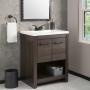 MUEBLE PARA BAÑO A PISO ARTELLA 24" OLMO OSCURO EN TERMOFORMADO CON LAVABO BLANCO