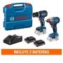 COMBO ROTOMARTILLO 1/2" 18V Y LLAVE DE IMPACTO 1/4" 18V CON 2 BATERÍAS 2 AH Y 1 CARGADOR Y MALETÍN