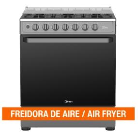 ESTUFA DE PISO GAS NATURAL Y LP 30 PULGADAS 6 QUEMADORES CON AIR FRYER