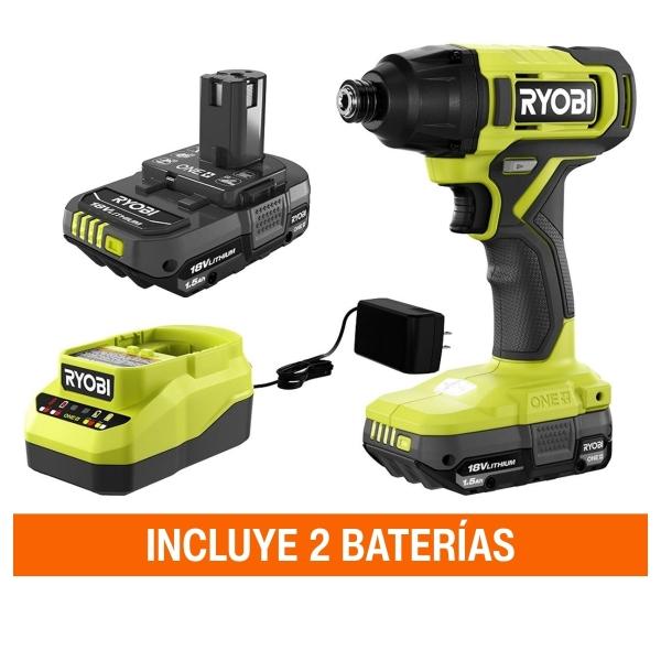ONE+ 18V KIT DE ATORNILLADOR DE IMPACTO INALÁMBRICO 1/4 IN CON 2 BATERÍAS DE 1.5 AH Y CARGADOR