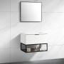 MUEBLE PARA BAÑO FLOTANTE HUESCA 24" BLANCO PVC CON ESPEJO Y LAVAMANOS