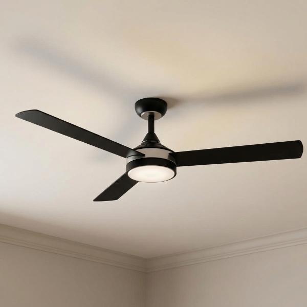 VENTILADOR DE TECHO PIERPORT 52" PARA INTERIOR CON LED INTEGRADO NEGRO