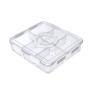 CONTENEDOR HERMÉTICO 6 DIVISIONES 33 X 31 X 8 CM PLÁSTICO TRANSPARENTE BLANCO