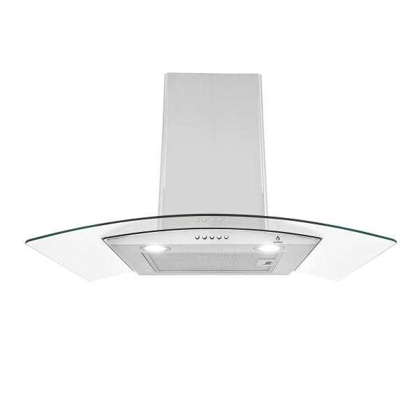 CAMPANA DE COCINA DE PARED 76 CM ACERO INOX CON CRISTAL CURVO