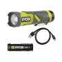 KIT DE LINTERNA LED COMPACTA USB LITHIUM 3 MODOS CON BATERÍA DE 2.0 AH Y CARGADOR