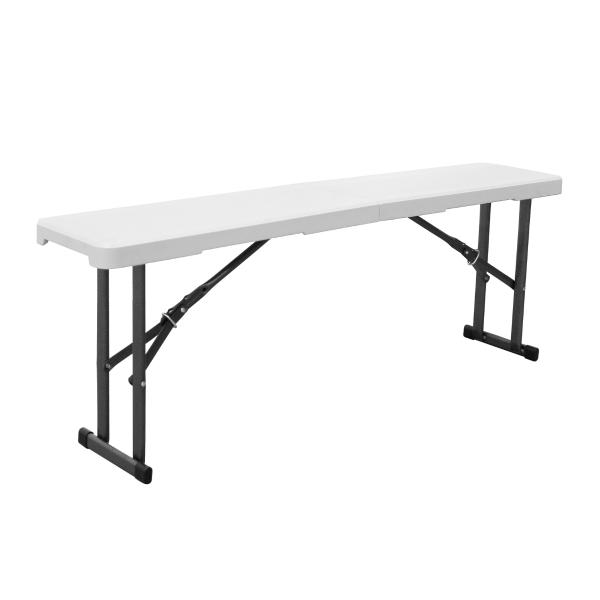 BANCA PLEGABLE 2 PERSONAS 122 X 44.5 CM PLÁSTICO Y METAL BLANCO