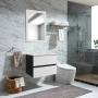 MUEBLE PARA BAÑO FLOTANTE ALICANTE 20" BLANCO PVC CON LAVABO Y ESPEJO