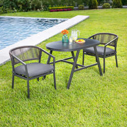 JUEGO DE JARDÍN BISTRO BARSTROW 3 PIEZAS NEGRO