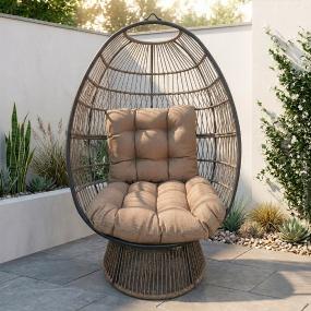SILLA JARIDN COLUMPIO MIMBRE CAFE/NEGRO