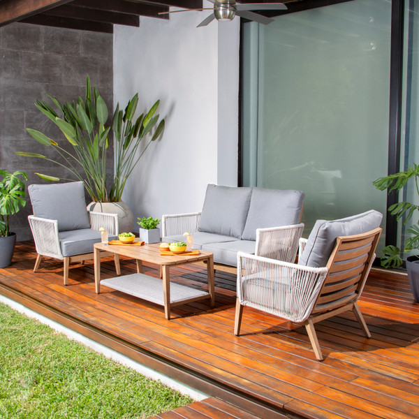 JUEGO DE JARDÍN SALA EDENWELL 4 PIEZAS GRIS