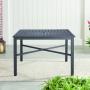 MESA DE JARDÍN CUADRADA RÍGIDA SLATS ACERO NEGRA