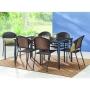 MESA RECTANGULAR RÍGIDA DE JARDÍN 60 X 38 CM VIDRIO NEGRA