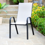 SILLA DE JARDÍN ALTA APILABLE METAL / SLING GRIS
