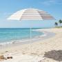 SOMBRILLA DE PLAYA DE 6' CON PROTECCIÓN SOLAR BLANCO/BEIGE