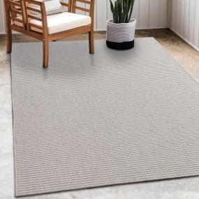 ALFOMBRA DE ÁREA GRIS A RAYAS 5X7 FT