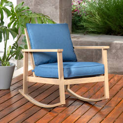 MECEDORA DE JARDÍN HEYBRIDGE 93 CM ACERO MADERA Y TELA AZUL