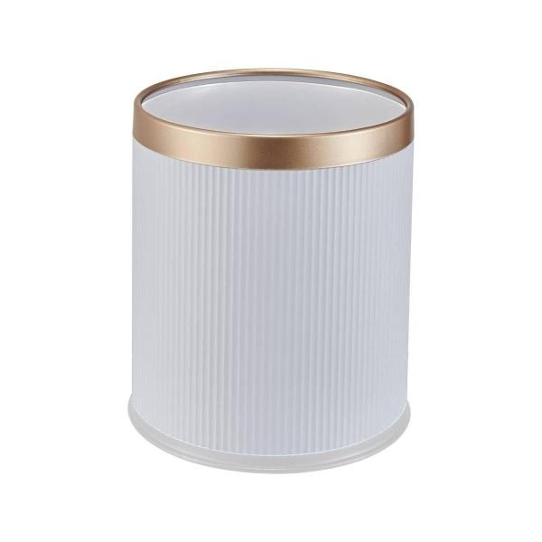 BOTE DE BASURA 12 L BLANCO CON DORADO