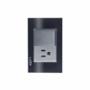 PLACA CON 1 INTERRUPTOR SENCILLO Y 1 CONTACTO DE 1.5 MÓDULOS CRISTAL NEGRO