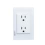 PLACA CON CONTACTO DUPLEX CRISTAL BLANCO