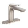 LLAVE PARA LAVABO MONOMANDO 1 NÍQUEL CEPILLADO DE 1 ORIFICIO INCLUYE DESAGÜE