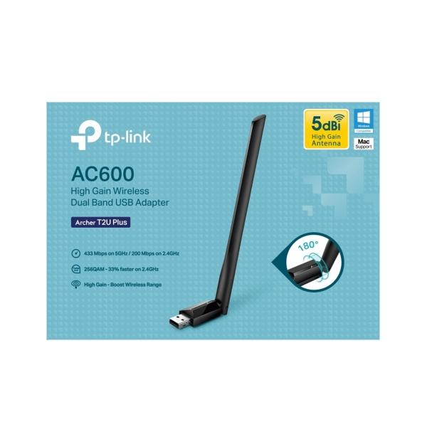 ADAPTADOR USB DE BANDA DUAL INALÁMBRICO DE ALTA GANANCIA AC600
