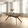 MESA DE COMEDOR DIXON DE MADERA CON ACABADO DE NOGAL