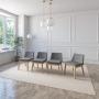 SET DE 4 SILLAS DE COMEDOR ADEL DE MADERA DE ROBLE CON TAPIZADO GRIS OSCURO