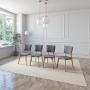 SET DE 4 SILLAS DE COMEDOR LAGO DE MADERA DE ROBLE CON TAPIZADO GRIS OSCURO
