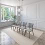 SET DE 4 SILLAS DE COMEDOR LAGO DE MADERA DE NOGAL CON TAPIZADO GRIS CLARO