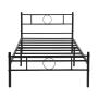 CAMA INDIVIDUAL DE METAL NEGRO CON CABECERA ESTILO INDUSTRIAL 120 KG