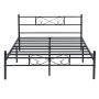 CAMA MATRIMONIAL METAL NEGRO CON CABECERA ESTILO INDUSTRIAL 200 KG