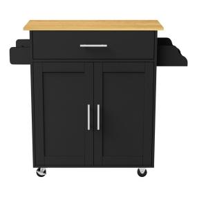 ALACENA DE COCINA EMPUJABLE DE MADERA 100X35X92CM NEGRO