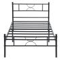 CAMA INDIVIDUAL DE METAL NEGRO CON ALMACENAMIENTO ESTILO INDUSTRIAL 120 KG