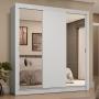 CLÓSET MDP CORREDIZA 205 X 170 X 51 CM BLANCO CON ESPEJO Y 4 CAJÓNES