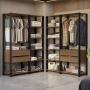 CLÓSET MDP MODULAR 180 X 358 X 45 CM NEGRO Y MARRON CON 4 CAJONES