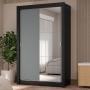 CLÓSET MDP CORREDIZO 205 X 117 X 51 CM GRIS CON ESPEJO Y 4 CAJÓNES