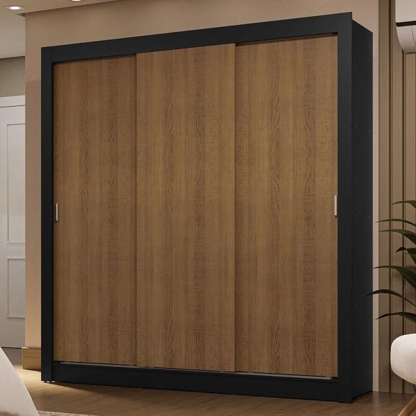 CLÓSET MDP CORREDIZO 205 X 170 X 51 CM CAFÉ CON 2 CAJÓNES
