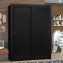 CLÓSET MDP CORREDIZO 205 X 117 X 46 CM NEGRO SIN ESPEJO