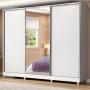 CLÓSET MDP CORREDIZO 228 X 231 X 55 CM BLANCO CON ESPEJO Y 4 CAJÓNES