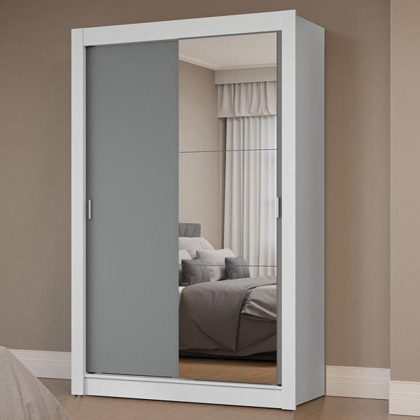 CLÓSET MDP CORREDIZA 205 X 117 X 51 CM GRIS CON ESPEJO