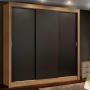 CLÓSET MDP DOBLE 205 X 170 X 46 CM NEGRO SIN ESPEJO