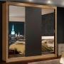 CLÓSET MDP ARMABLE 205 X 170 X 46 CM NEGRO CON 2 ESPEJOS