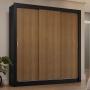 CLÓSET MDP CORREDIZO 205 X 170 X 51 CM CAFÉ CON 4 CAJÓNES