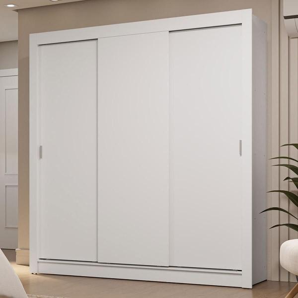 CLÓSET MDP CORREDIZA 205 X 170 X 51 CM BLANCO CON 2 CAJÓNES