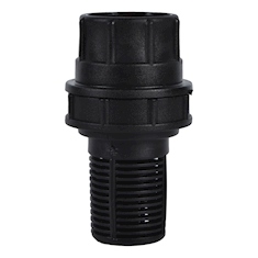 VÁLVULA DE PIE DE 1" CON CONEXIONES MANUALES PUSH-FIT DE PLÁSTICO NEGRA