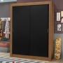 CLÓSET MDP CORREDIZO 205 X 117 X 46 CM NEGRO CON 4 CAJÓNES