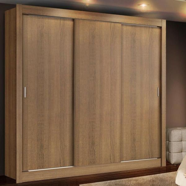 CLÓSET MDP CORREDIZO 205 X 170 X 46 CM CAFÉ SIN ESPEJO CON 4 CAJÓNES